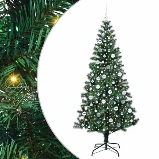 vidaXL kunststof kerstboom metaal en pvc groen 210 cm