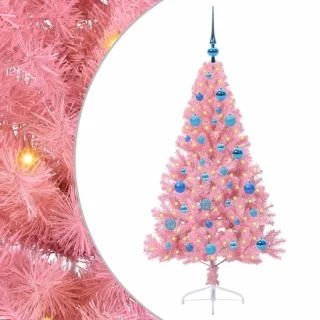 vidaXL Kunststof kerstboom, roze, 150 cm
