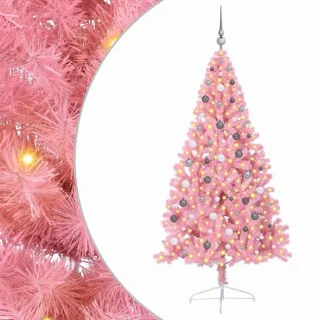 vidaXL kunststof kerstboom roze 210 cm
