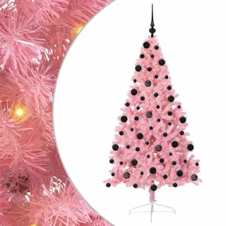 vidaXL Kunststof kerstboom roze 210 cm