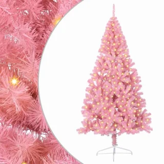 vidaXL kunststof kerstboom van pvc, 210 cm, roze
