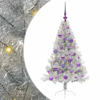 vidaXL kunststof kerstboom zilver 120 cm