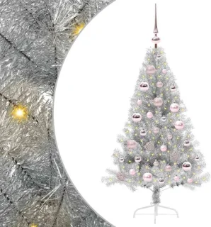 vidaXL kunststof kerstboom zilver 120 cm