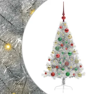 vidaXL kunststof kerstboom zilver 120 cm