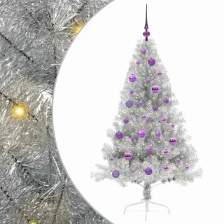 vidaXL kunststof kerstboom, zilver, 150 cm