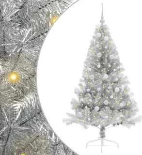 vidaXL kunststof kerstboom zilver 150 cm