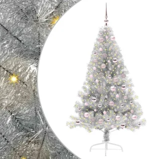vidaXL kunststof kerstboom, zilver, 180 cm
