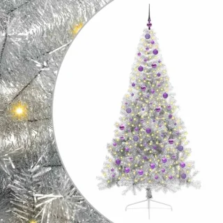 vidaXL kunststof kerstboom zilver 210 cm