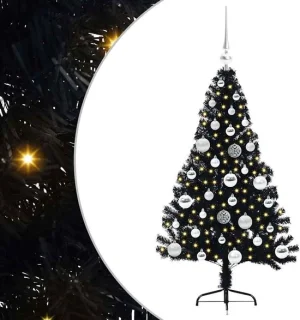 vidaXL kunststof kerstboom zwart 120 cm