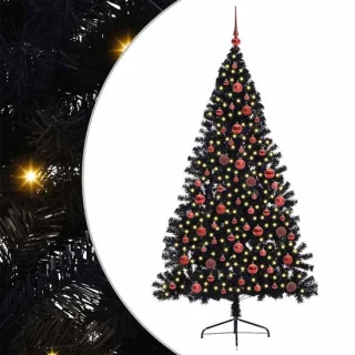 vidaXL kunststof kerstboom zwart 180 cm