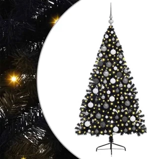 vidaXL kunststof kerstboom zwart 180 cm