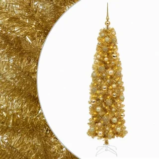 vidaXL kunstzinnige kerstboom met ballen 180 cm