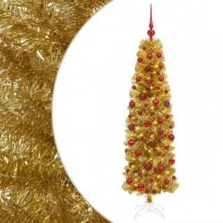 vidaXL kunstzinnige kerstboom met ballen, 180 cm