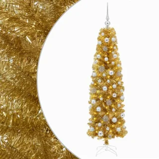vidaXL kunstzinnige kerstboom met ballen 210 cm