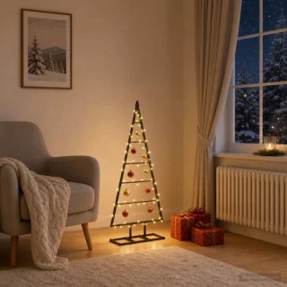 vidaXL KUOPIO metalen kerstboom 90 cm zwart