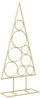 vidaXL Kuopio metalen kerstboom met ronde standaard 60 cm staal goud