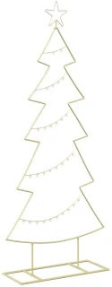 vidaXL Kuopio metalen kerstboom met standaard 150 cm staal goud