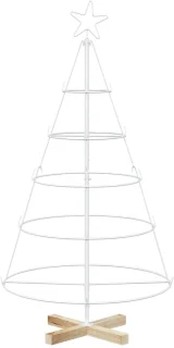 vidaXL Kuopio metalen kerstboom met standaard van staal, 125 cm, wit