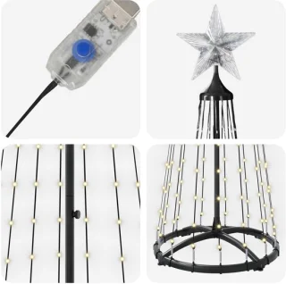 vidaXL led-kegelkerstboom 180 cm