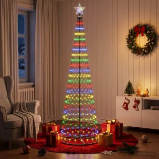 vidaXL led-kegelkerstboom 250 cm 470 LED's wit