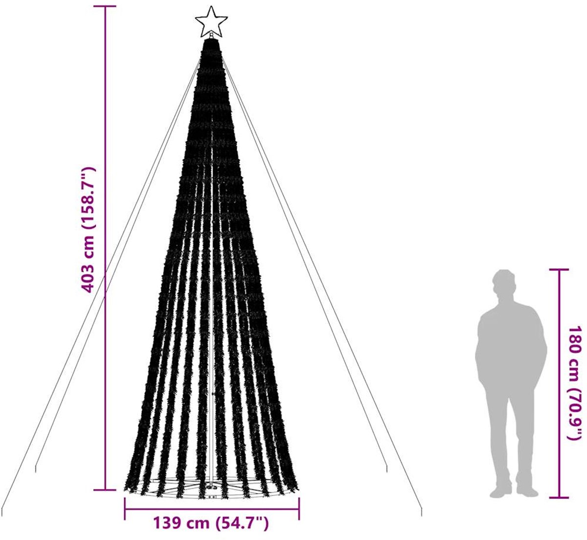 vidaXL LED Kerstboom 1028 LEDs 403 cm