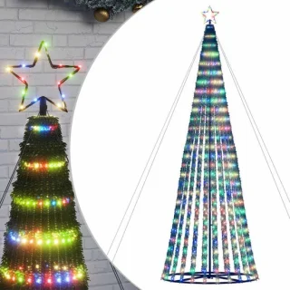 vidaXL LED-kerstboom 1028 LED's kleurrijk 403 cm