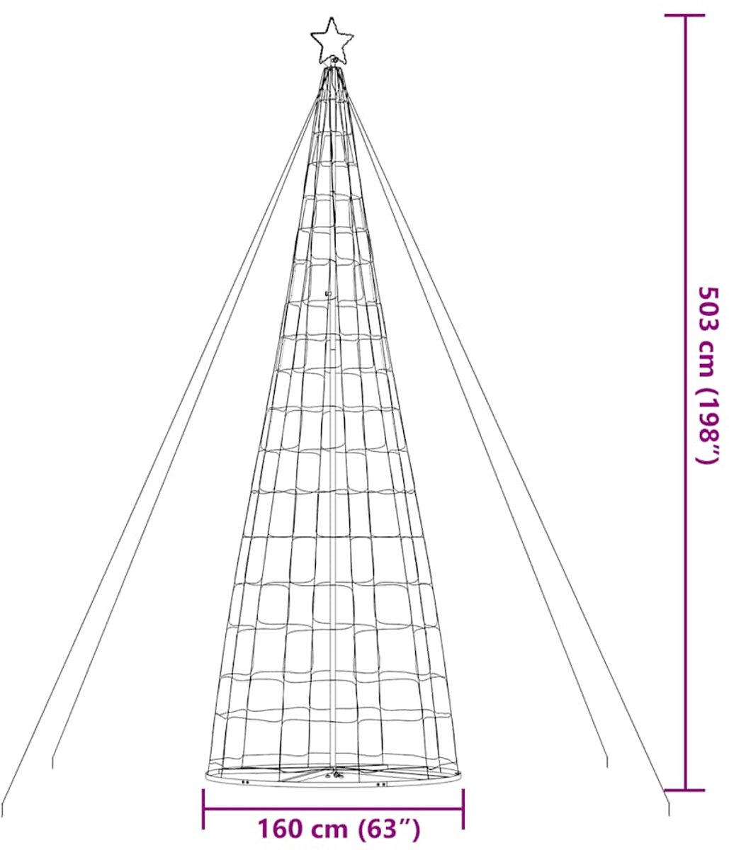 vidaXL LED-kerstboom 1534 LEDs warm wit 503 cm