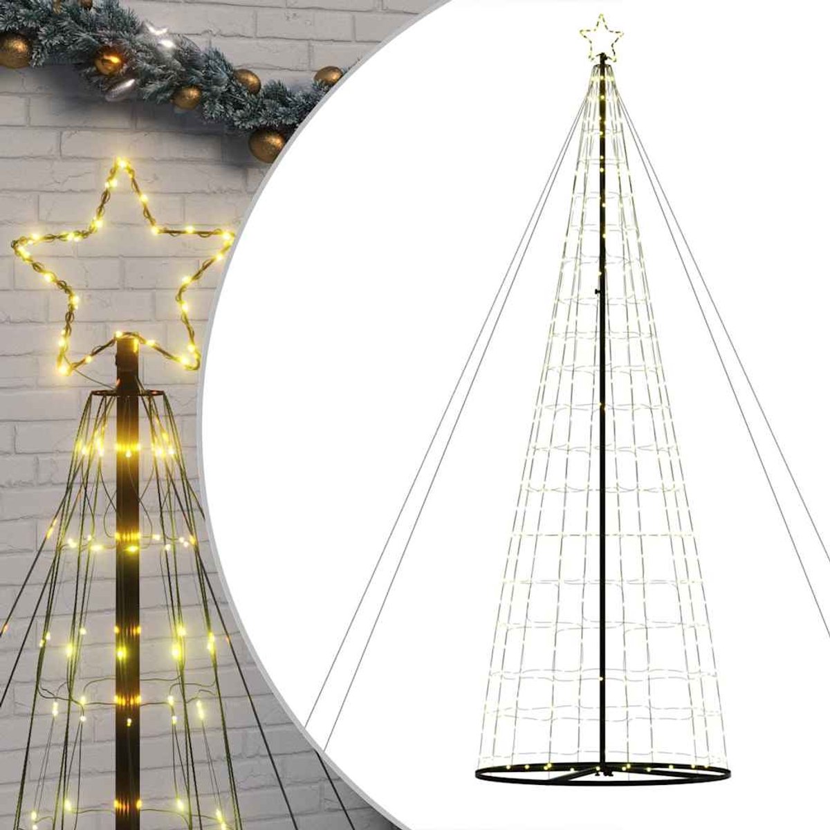 vidaXL LED-kerstboom 1534 LEDs warm wit 503 cm