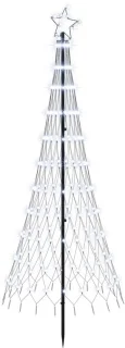 vidaXL LED-kerstboom 180 cm in zwartijzer