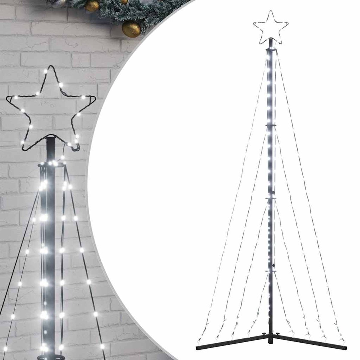 vidaXL LED Kerstboom 182 cm 339 LEDs Koud Wit