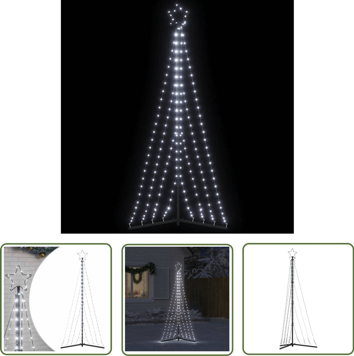 vidaXL LED Kerstboom 182 cm 339 LEDs Koud Wit