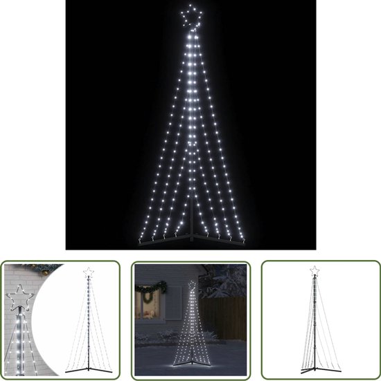 vidaXL LED Kerstboom 182 cm 339 LEDs Koud Wit