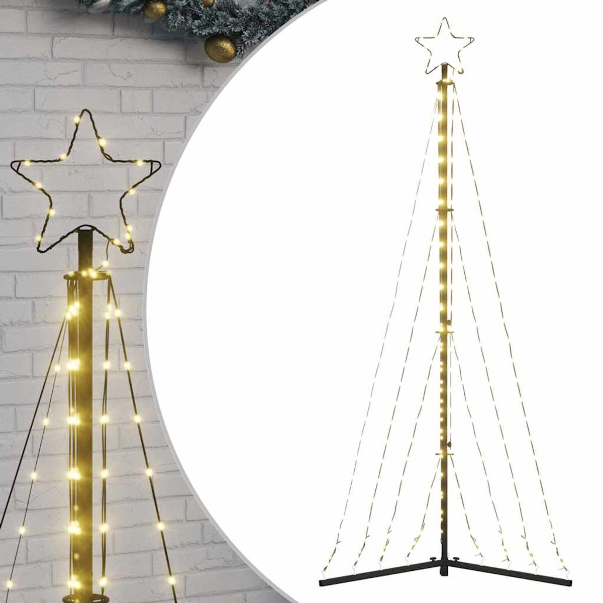 vidaXL LED-kerstboom 182 cm 339 LEDs warm wit