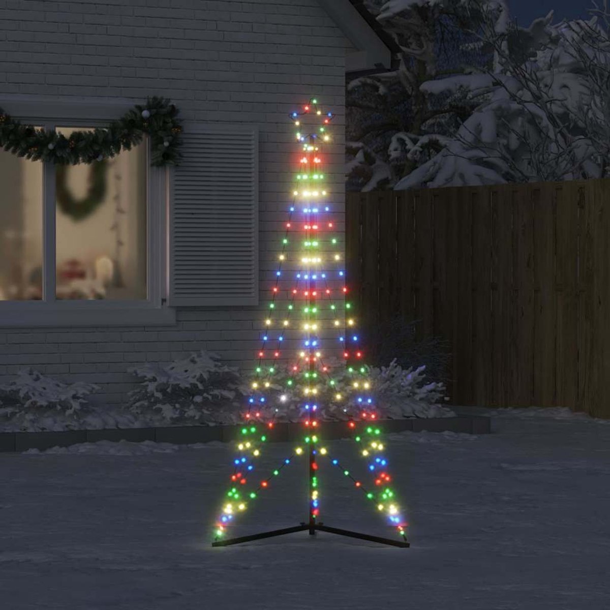 vidaXL LED-kerstboom 182 cm 363 LEDs kleurrijk