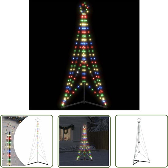 vidaXL LED-kerstboom 182 cm 363 LEDs kleurrijk