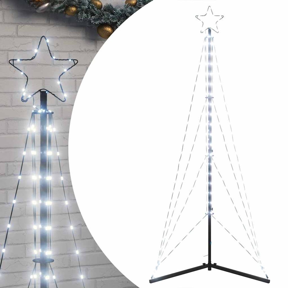 vidaXL LED kerstboom 182 cm 363 LEDs koud wit