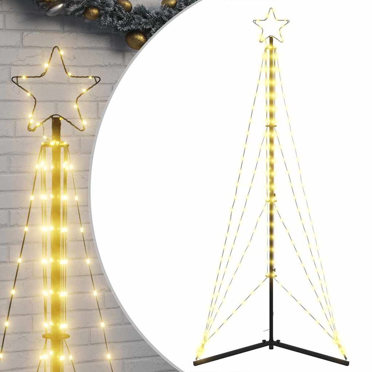 vidaXL LED kerstboom 182 cm 363 LEDs warm wit
