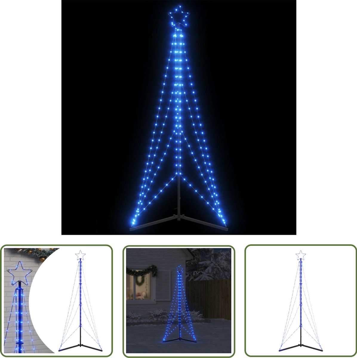 vidaXL LED-kerstboom 182 cm blauw 363 LEDs