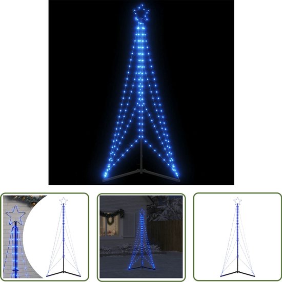 vidaXL LED-kerstboom 182 cm blauw 363 LEDs