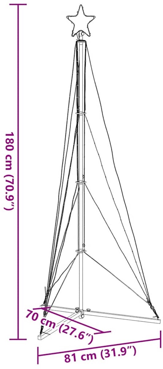vidaXL LED Kerstboom 182 cm Koud Wit