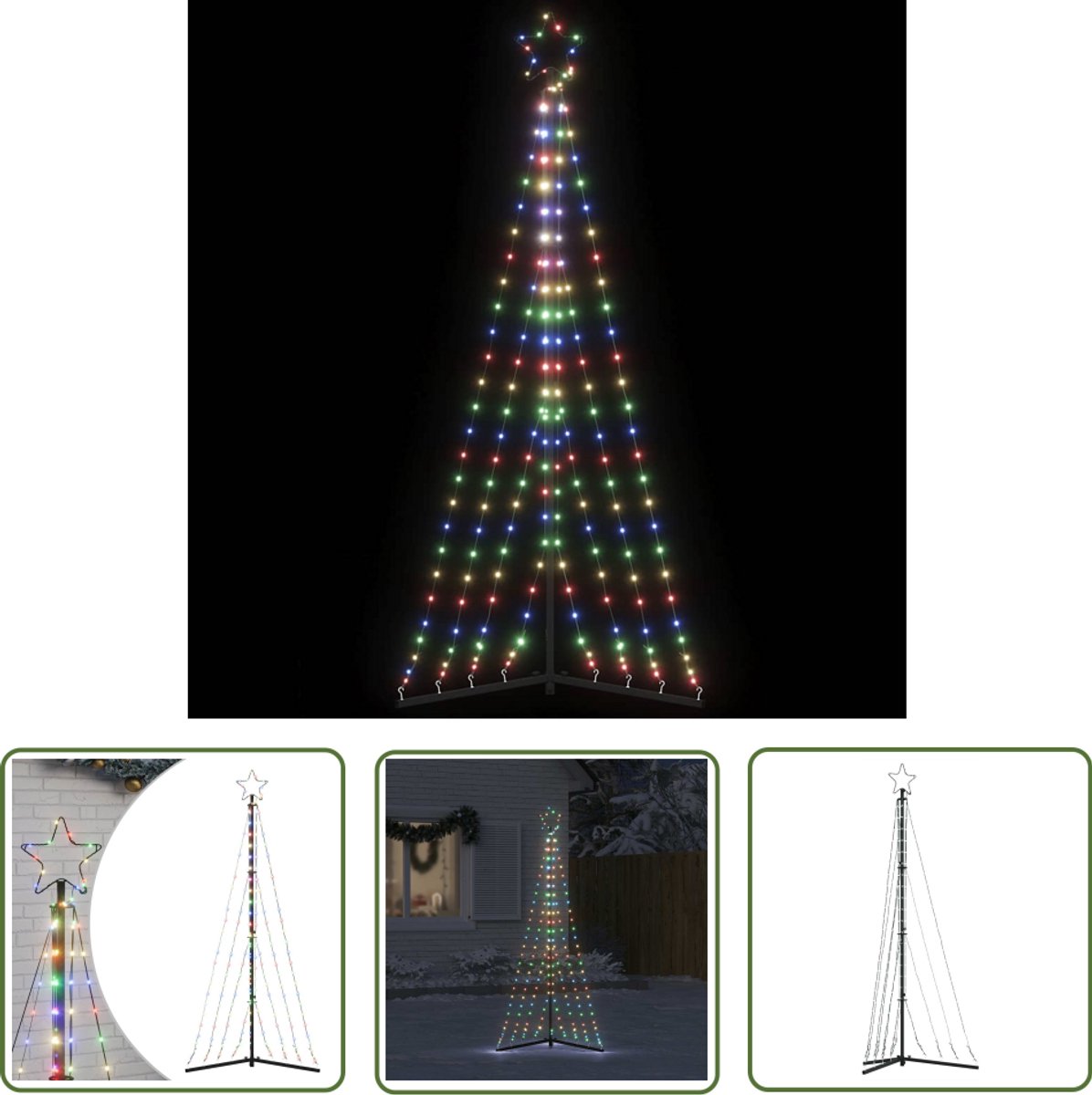 vidaXL LED-kerstboom 187 cm 339 LEDs