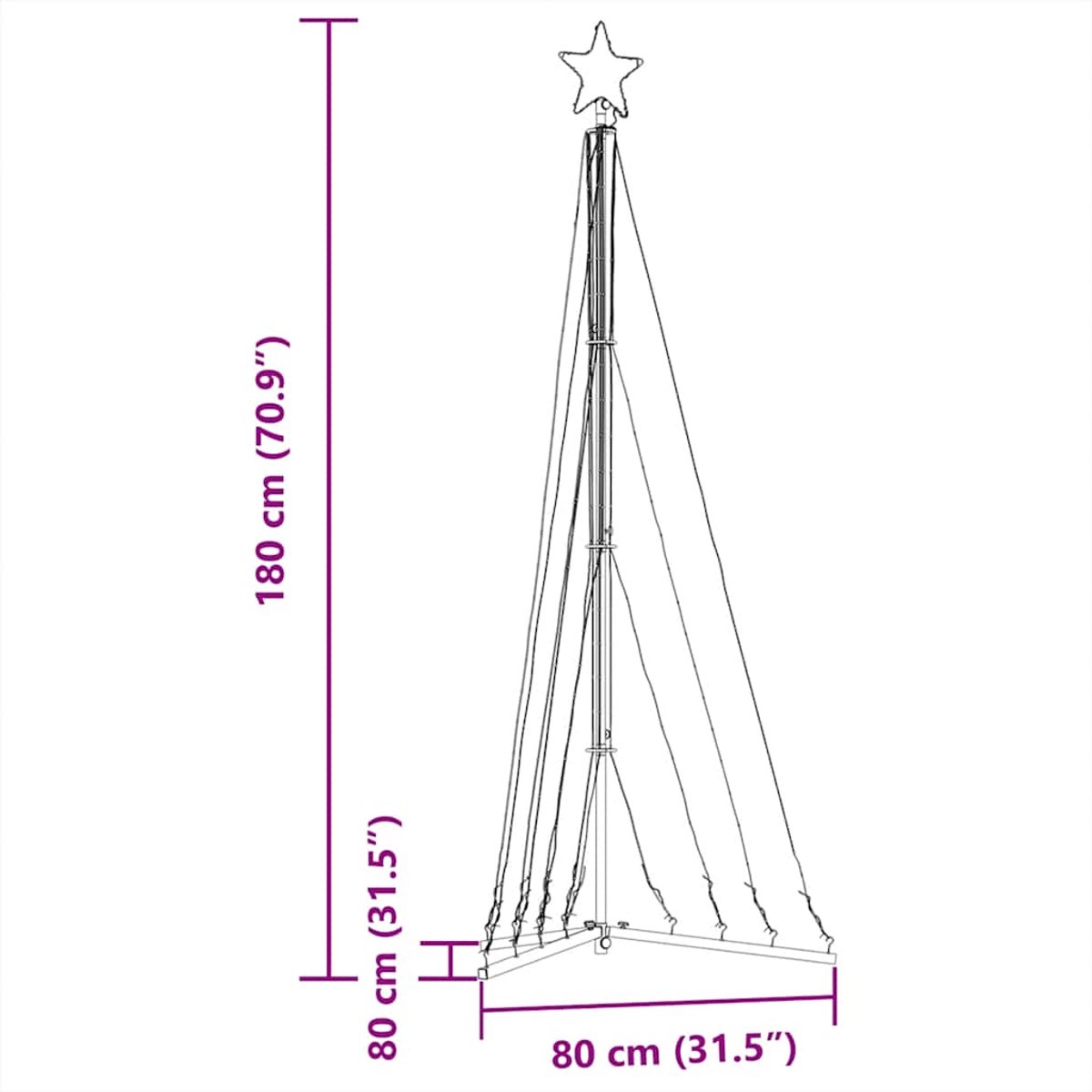 vidaXL LED-kerstboom 187 cm 339 LEDs koud wit