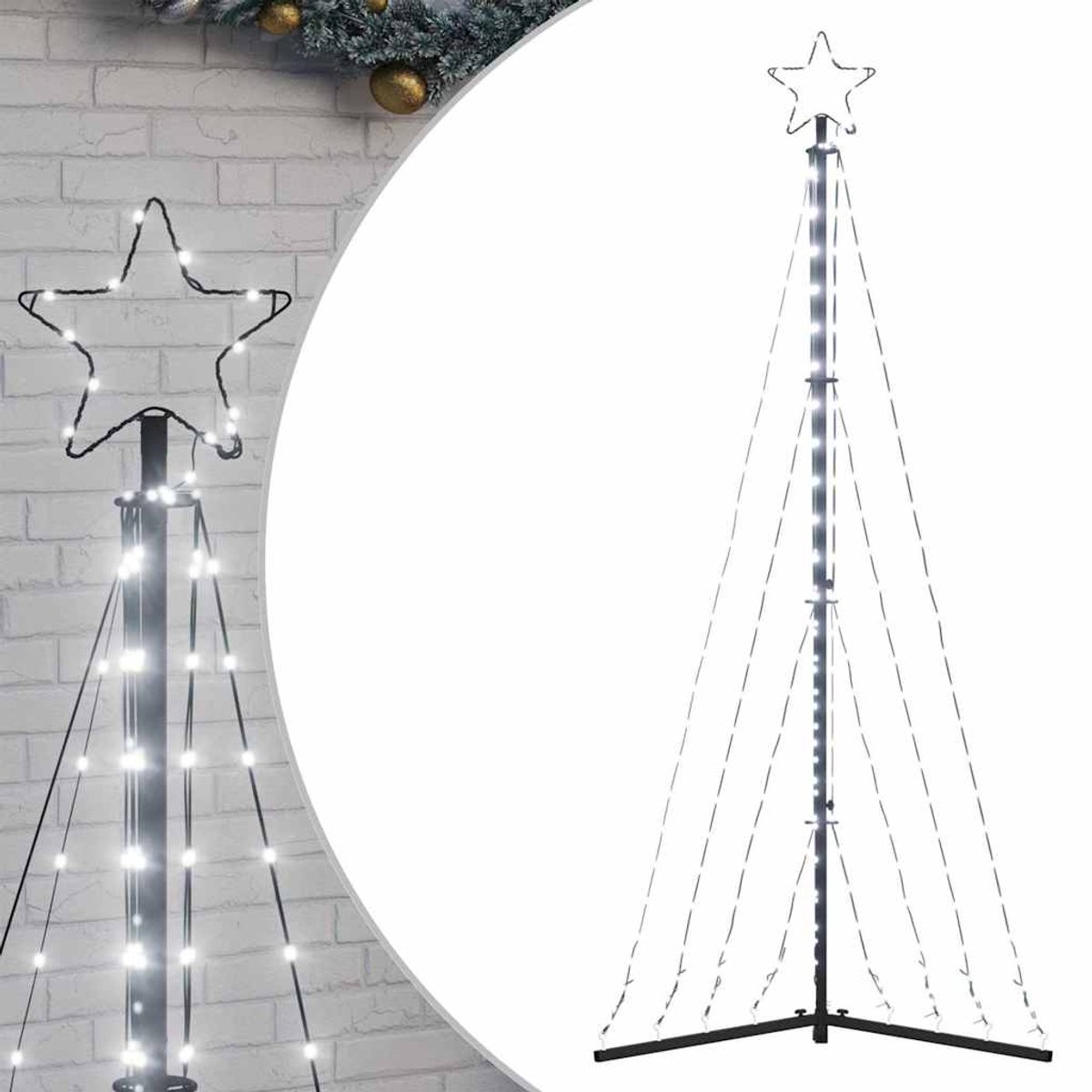 vidaXL LED-kerstboom 187 cm 339 LEDs koud wit