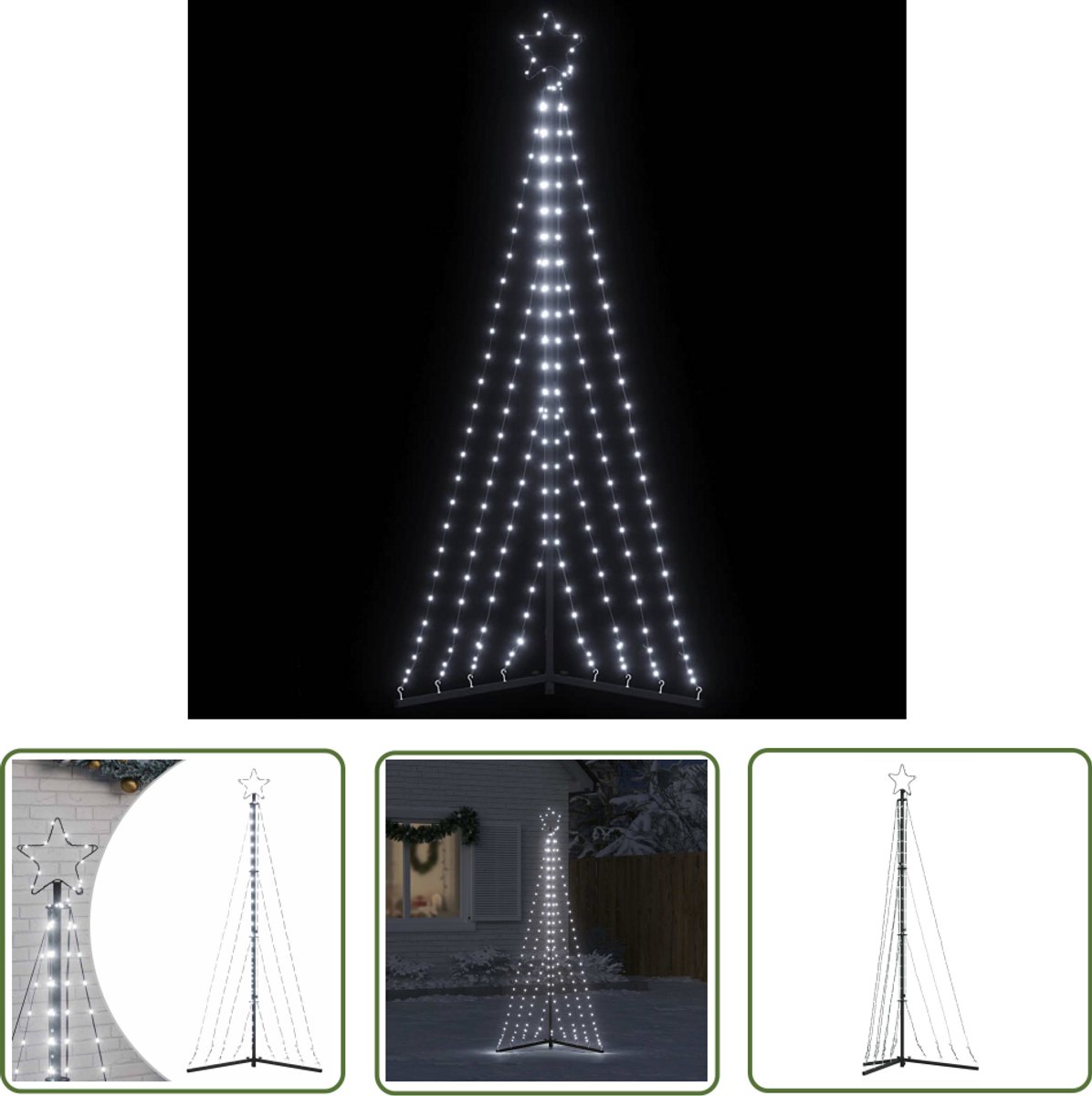 vidaXL LED-kerstboom 187 cm 339 LEDs koud wit