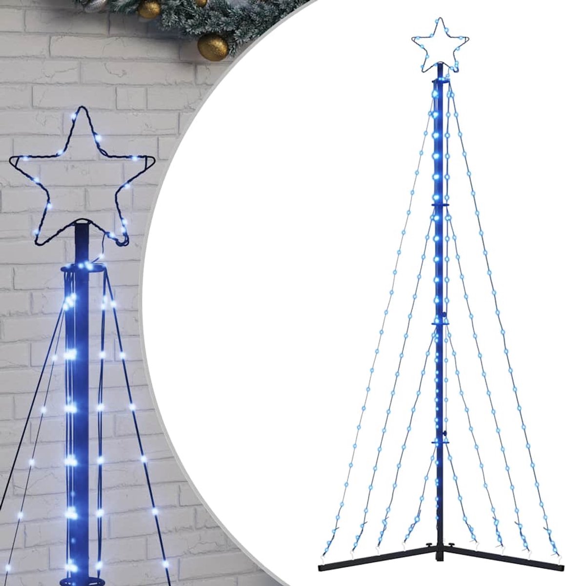 vidaXL LED-kerstboom 187 cm blauw