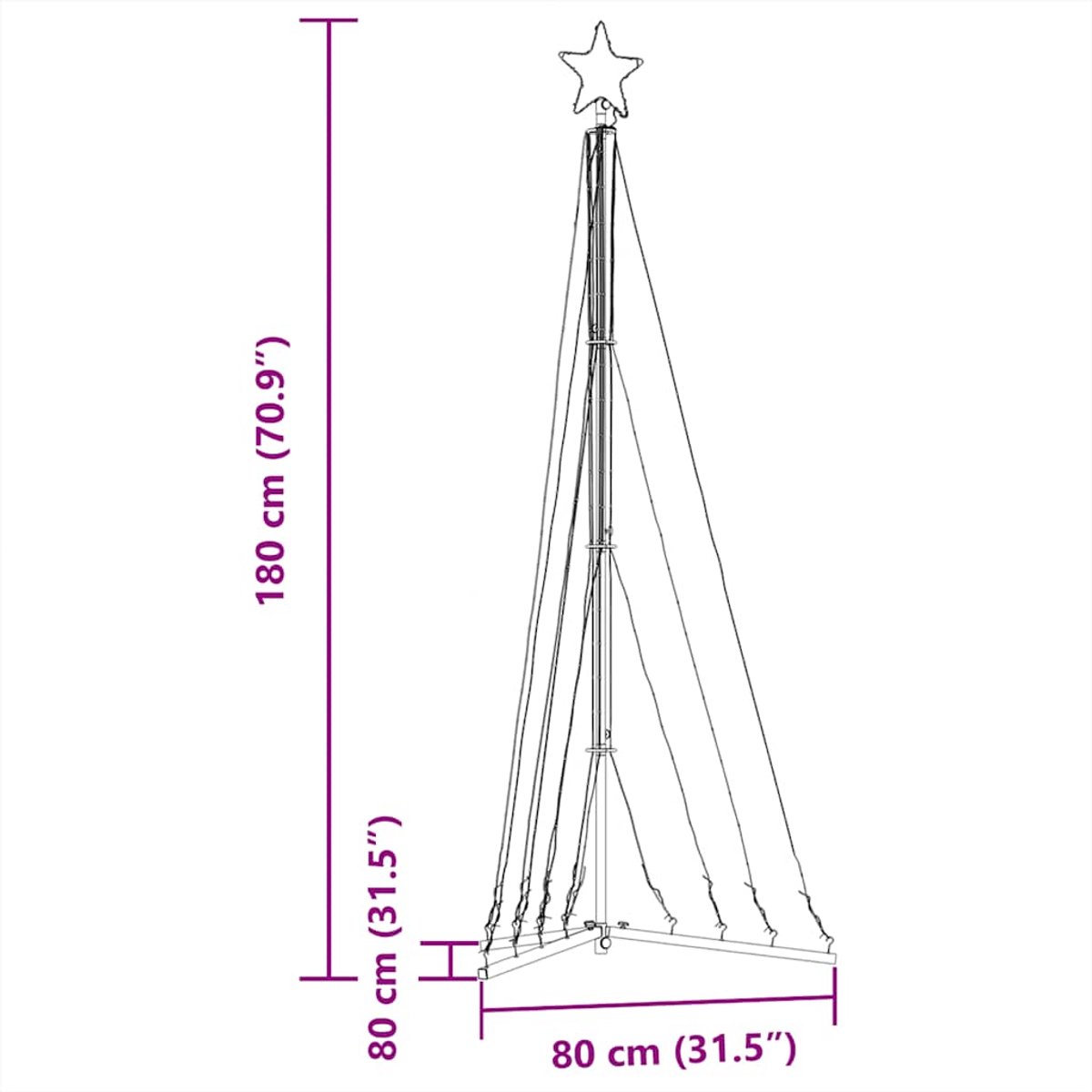 vidaXL LED-kerstboom 187 cm blauw