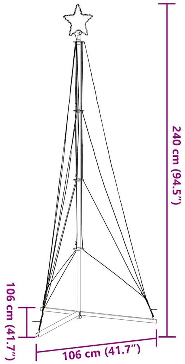 vidaXL LED-kerstboom 240 cm 483 LEDs koud wit