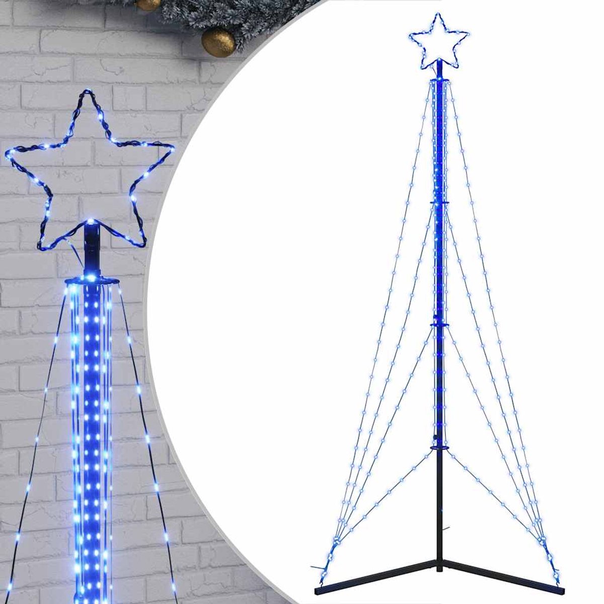vidaXL LED-kerstboom 240 cm blauw 483 LEDs