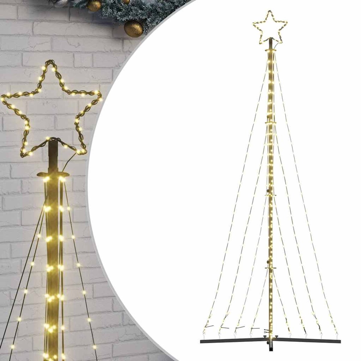 vidaXL LED-kerstboom 249 cm 447 LEDs warm wit