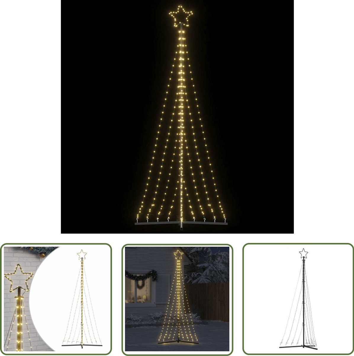 vidaXL LED-kerstboom 249 cm 447 LEDs warm wit